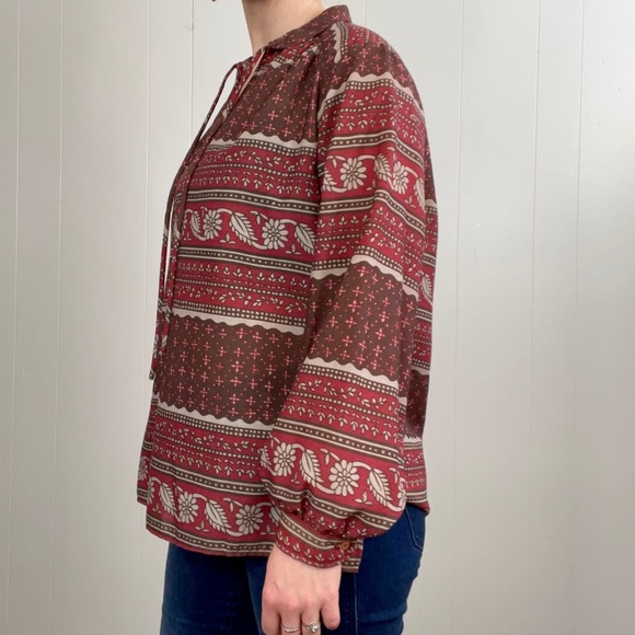 VINTAGE Collared Shirt Boho Pull Over Blouse | H9 - Picture 3 of 6